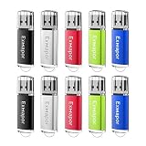10個 16GB USBメモリ・フラッシュドライブ Exmapor USB 2.0スティック 五色（黒、銀、赤、緑、青）5年保証
