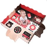 smibie Extra Thick Foam Baby Play Mat withフェンスfor Tummy Timeとクロール レッド 4328043933