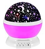 Anpress ®ノベルティ360回転ラウンドナイトライトプロジェクターランプ( Star Moon Skyプロジェクタ、3モデルライト、USBバッテリ) Romanticホーム装飾ランプGreat 