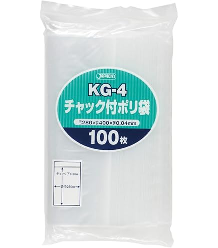 Amazon.co.jp: ジャパックス チャック付ポリ袋 ヨコ280×タテ400×厚み0