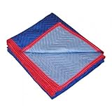 UBOXES a0080hp04 72 " x 80 " Supreme毛布、ダークブルー/ライトブルーW / Red Border Woven ( 4 -パック)