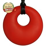 Mother Approved Teething Necklace Baby Scarlet Red Donut Easy To Clean by Mother Approved