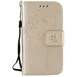 Samsung Galaxy S3 Mini ケース 手帳型ケース, UNEXTATI 高級 PUレザー 保護ケース 財布型 カバー 液晶保護 カード収納 スタンド機能 マグネット開閉式 ストラップ付