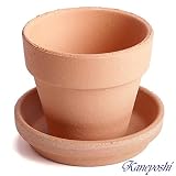 KANEYOSHI 鉢 陶器 植木鉢 素焼き鉢 2号 【受皿付き】