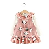 FEVON　ワンピース　子供服　ベビー　女の子　2点セット　Tシャツ+サロペットスカート　長袖　春　秋　冬　可愛い　星のプリント　ポケット付き　ドレス　キッズ　女児　ガールズ　赤ちゃん　新生児　フォー
