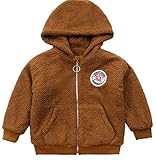 CAIXINGYI冬の女の子のジャケット大きな子供のセーターコートの子供の手紙フード付きのパッド付きジャケット (120CM, カーキ)