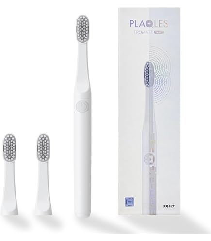 PLAQLS TROMATZ 電動歯ブラシ本体 Tromatz PLAQLES WAVE ホワイト 生体電流歯ブラシ 2本セット
