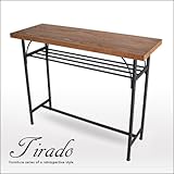 カウンターテーブル Tirado ティラード 北欧 テーブル 単品 天然木 木製 木製テーブル 110 110cm テーブル アンティーク調 アイアン モダン レトロ 収納 ライティングデスク 書斎机 書斎デスク パソコンデスク スチール 