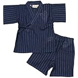 ボーイズ|ベビー|浴衣|甚平[遊々着]男の子ベビー|しじら甚平上下セット綿100％ 90cm ネイビー-A柄