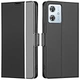 適用 moto g64 5G ケース 手帳型 モト g64y 5G 薄型ケース moto g64y 5G ケースカバー モト g64 5G スマホケース モトg64y5G 手帳ケース g64yケース 携帯カバー g64カバー motog64ケース 【BonwFzin】 軽量 薄い 炭素繊維調 PU レザー マグネット 手帳 カードケース カード収納 耐衝撃 スタンド 2色組合 グレー + ブラック