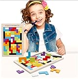 幸せな 知育玩具 積み木 テトリス パズル 立体 木製 脳活性化 脳トレ はめこみ 形合わせ 知恵 色彩の敏感度 教育 おもちゃ 数学 幾何学 啓蒙 女の子 男の子 幼児 大人 親子ゲーム 無毒性 異