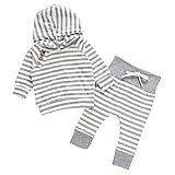 Tovadoo 子供服 ベビー服 男女共用 パーカー＋ズボン 二点セット 長袖 秋冬 ボーダー柄 ベーシック キュート ファッション 保育園 旅行