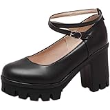 [NIGHT CHERRY] レディース クロスストラップ パンプス かわいい 美脚 ロリータ 靴 プラットフォーム