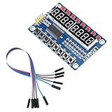 Akozon ディスプレイモジュールドライバ制御回路基板 TM1638チップ8ビットLEDデジタルチューブ8キーコントローラ基板