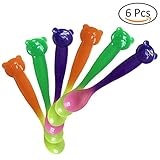 long7inesパックの6個温度センシング色Changing Spoons for Baby Safe – 3色ロングハンドルスプーン – Funny DrinkスプーンGreat for Part