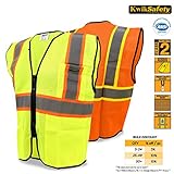 KwikSafety Class 2 Safety Vest High Visibility Reflective Safety Vests 3 Pocket Heavy Duty Zipper Co