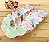 ベビー　ビブ　６重　よだれかけ コットン100% 柔らかい 360度回転可 よだれかけ　スナップビブ　10枚セット