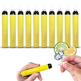 MGO 電子たばこ 使い捨て フィルター付き 禁煙 グッズ 電子 シーシャ 持ち運び スターターキット 本体 タール 水蒸気 禁煙 パイポ 水タバコ VAPE ベイプ リキッド ノンニコチン (クリアメンソール, 10本)