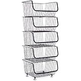 Dolphin Premium 家庭用収納バスケット収納車キャスター付き多機能金属収納車5層おもちゃ・雑誌・本・雑貨収納バスケット (黒)