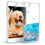OKZone iPhone8 ケース iPhone7 ケース HDスクリーンフィルム付き キラキラ キレイ ファッション リキッド流砂 3D 輝き かわいい 透明 TPU ゲルシリコーン 耐衝撃ボディ