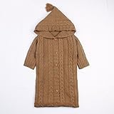oenbopo ベビー用寝袋 赤ちゃん用おくるみ ニット製 ボタン付き 肌触りいい 出産祝い 記念撮影 ギフトにも大人気 (コーヒー)