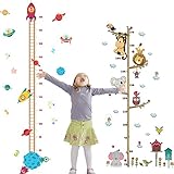 2pcs Baby高さGrowth Chart Hanging定規動物宇宙船ロケット子供部屋DIY壁装飾取り外し可能なホーム装飾アート壁画壁紙