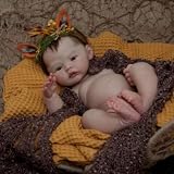 LONIAN 49cm リボーンドール ハンドメイド フルシリコン 女の子 人形 服なし (茶色の目)