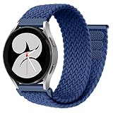 コンパチブル Samsung Galaxy Watch 6/5/4 バンド 40mm 44mm/6 Classic 43mm 47mm/Galaxyウォッチ 5 Pro 45mm/4 Classic 42mm 46mm/3 41mm/Active 2 コンパチブル Amazfit GTS 2/3/4、 20mm 編み込みソロループスポーツストラップ 伸縮 ブレスレット、黒