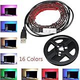 jahyshow 1pcs USB LEDストリップライト,マルチカラーバックライトバイアス照明5050 RGB LEDストリップライトクリスマスHDTV、デスクトップ、モニタUSB 1 Piece 