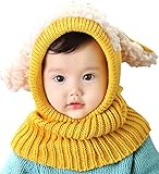 子供用アニマルフードのニット帽耳付き ネックウォーマー一体型 ヒツジ耳 ニットキャップ スヌード キッズ ベビーかわいい 秋 冬 子ども 男の子 女の子 男女兼用 幼児 Kids