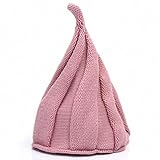 子供アダルト用  ニット キャップ キッズ ベビー とんがり 暖かい  秋 冬 帽子 (子供のサイズ, ピンク)