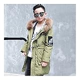 冬　子供服　ダウンジャケット　厚くする　保温　ファッション　グリーン　150cm