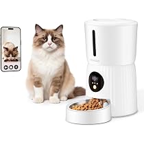 Amazon | Moizze ペット自動給餌器, Wi-Fi対応カメラ付き, 4L大容量