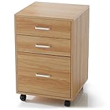 LOWYA （ロウヤ） ワゴン サイドチェスト 引出し3杯 木製 木目調 キャスター付 金属スライドレール 収納 サイドラック チェスト 新生活 オーク