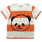 《初夏盛夏対応》 GARACH(ギャラッチ) 天竺BIG PANDA FACEボーダー半袖Tシャツ 80cm/Re NO.AH-1621308