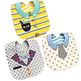 よだれかけ 3枚 防水 肌に優しい 綿 4層厚さ ビブ 赤ちゃん 両面プリント スタイ ベビー エプロンコットン 上質 フォーマル おしゃれ 食事 子供 出産祝い 男の子