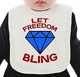 Let Freedom Bling Slogan ネクタイを有する有機ビブ Medium