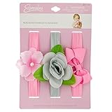 Infant Bow Headband | 3 Piece Soft and Shining Baby Flower Headwrap Set for kids [並行輸入品]