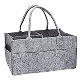 Xianheng Baby Diaper Caddy Portable Nursery Storage Bin Home Outside Diapering Organizer Color Grey 