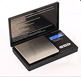 AseiwaA デジタルスケール 電子はかり 精密スケール 液晶ディスプレイ 軽量 業務用 (0.1g-500g, ブラック)