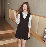 マタニティウェア 服 ワンピース 対比色 仮2点セット ゆったり カジュアル ワンピース 妊婦服 産前 産後 レディース マタニティワンピース M 写真色