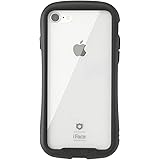 iFace Reflection iPhone SE(第3世代/第2世代)/8/7 ケース クリア 強化ガラス (ブラック)【アイフォンse3 アイフォンse2 アイフォン8 カバー 透明 耐衝撃 米国MIL規格取得 ストラップホール付き】