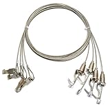 starPG ステンレス ピクチャー ワイヤー 吊り下げ 金具 自在フック 汎用 ピクチャーレール用 4本 (2mm×1.5m)