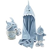 Baby Aspen Four-Piece Gift Set, Let the Fin Begin, Blue