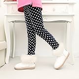 Tovadoo 子供服 ベビー服 女の子 ズボン レギンス 秋冬 厚手 暖かい リボン柄 水玉柄 部屋着 保育園 旅行 プレゼント 4-8歳