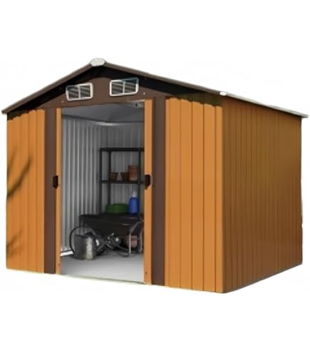Amazon | 物置 屋外 戸外収納庫 スチール 幅236*奥行き119*高190 床材