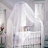 Baby Mosquito Netキャノピーfor Nursery CribネッティングベッドCot、ホワイト