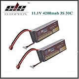 Eleoption リポバッテリー 11.1V 4200mah 互換バッテリー 3S 30C Li-po電池 XT60 / Tプラグ付き RCカー/トラック/ヘリコプター/飛行機/フレームキットに対応 (2pcs)