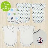【肌着２Ｐ半袖コンビ】半袖コンビ２枚組み (70ｃｍ, ブルー星)