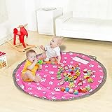 Domonおもちゃ片付ける収納袋　子供プレイマット 直径150㎜(レッド)